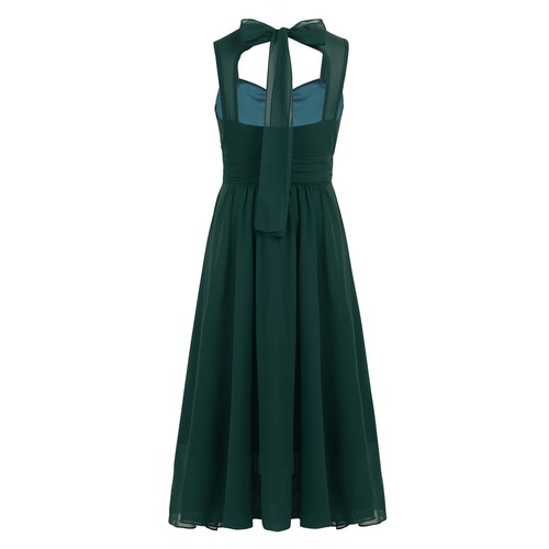 Lace Chiffon Flower Girl Long Maxi Dress Wedding Pageant Formal Bridesmaid Gown - Picture 14 of 70
