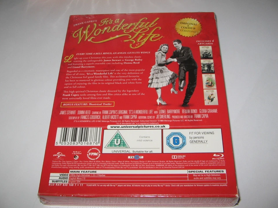 IT'S A WONDERFUL LIFE (1947) SPECIAL ED. with ARTCARDS  OFFICIAL NEW BLU RAY SET - Image 2 of 2
