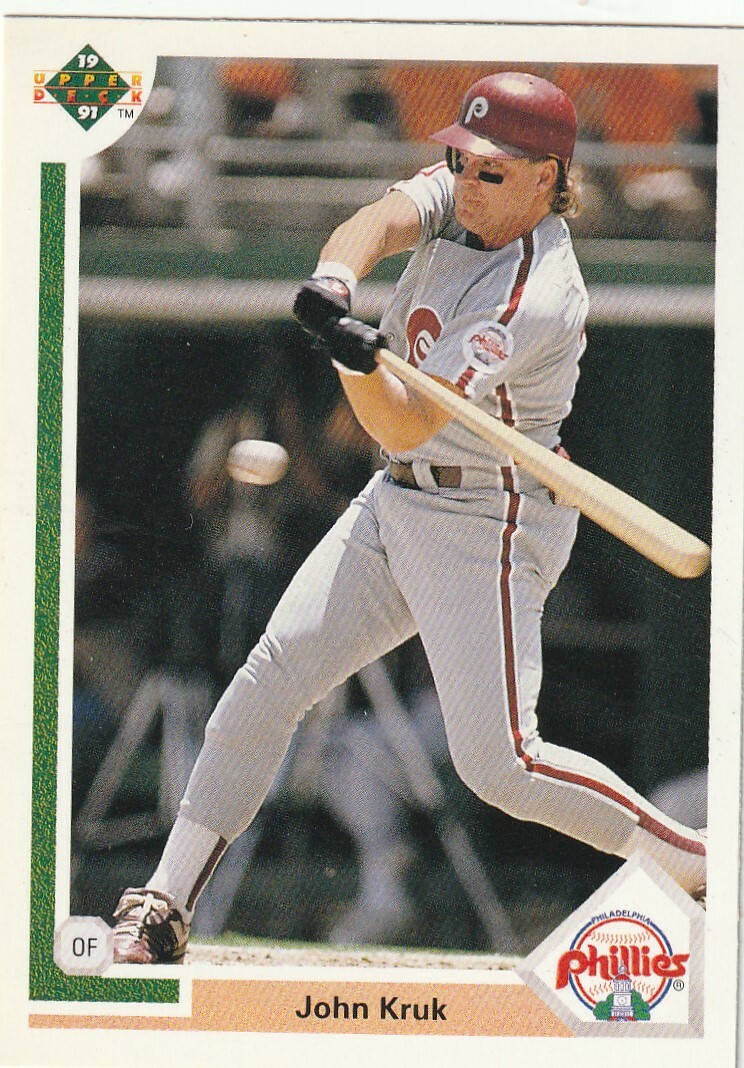 FREE SHIPPING-MINT-1991 Upper Deck John Kruk #199-PLUS PHILLIES BONUS CARDS