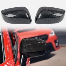 Carbon Fiber Black Side Door Mirror Cover Trim For Subaru WRX STI 2015-2021