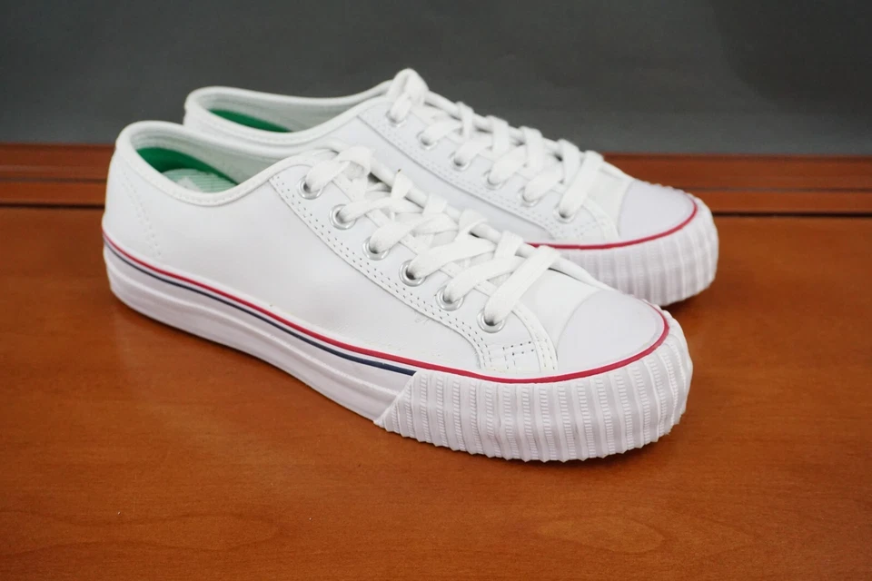 PF Flyers Center Lo Women's 8.5 White Leather Lace Up Casual Sneakers Shoes - Image 3 of 4