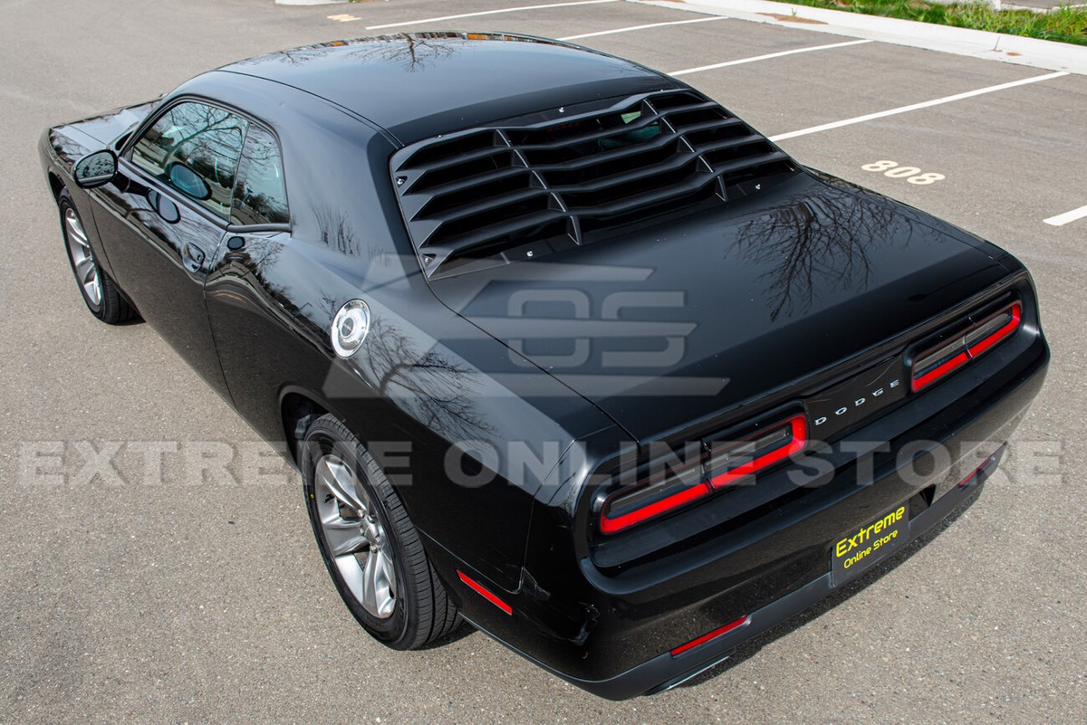 For 08-Up Dodge Challenger | Primer Black Rear Window Louver
