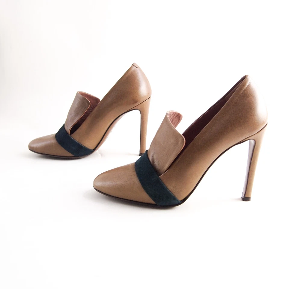 Sapato Feminino L'Autre Chose Heels Pumps Couro Bege Tamanho EUA 7.5 EU 37.5 - Imagem 2 de 4