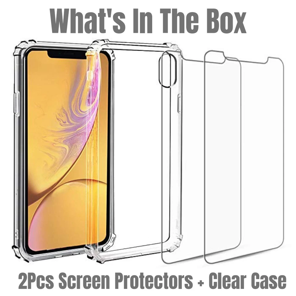 Funda Carcasa Transparente con Protector de Pantalla para iPhone 12 11 15 14 XR Xs X 8 7 6 Plus Foto 2 de 4