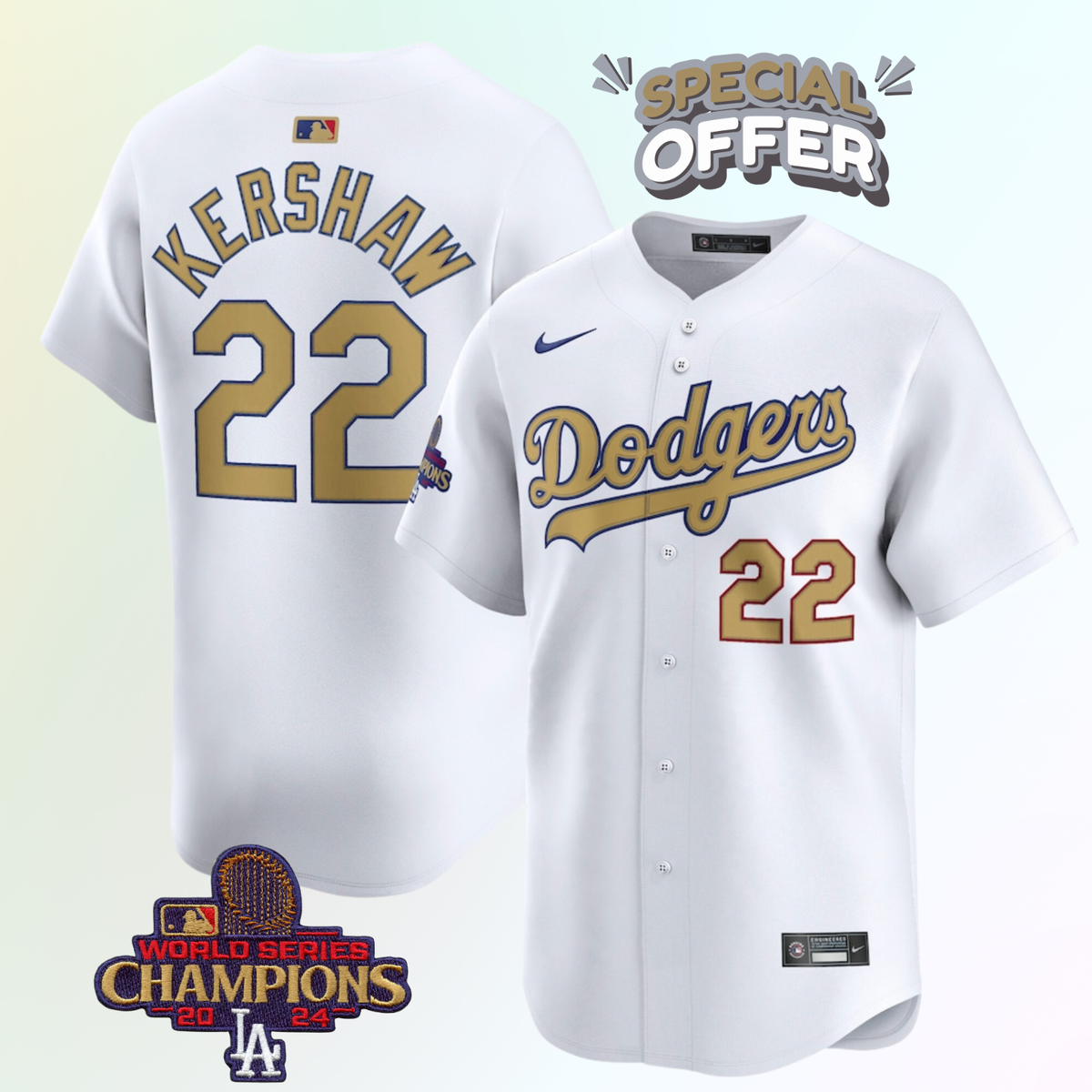Gold Jersey Dodgers Jersey 2021 World Series Dodgers 2021 World