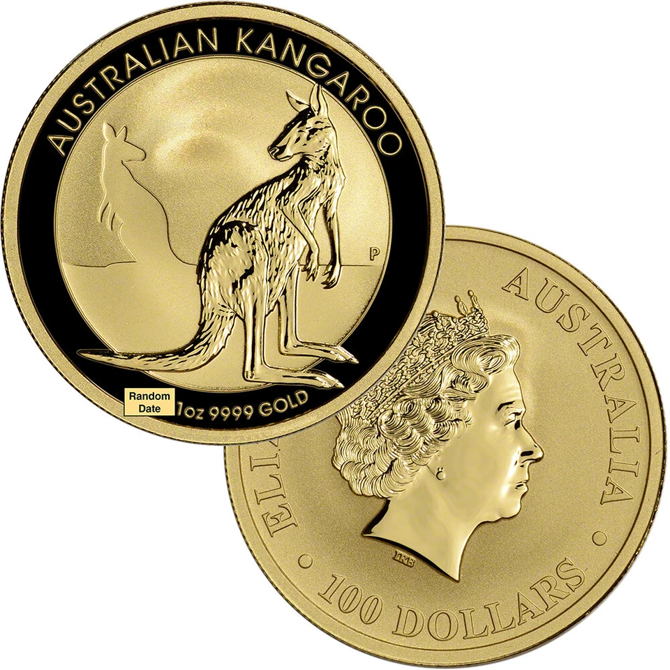 Australia Gold Kangaroo - 1 oz - $100 - BU - Fecha aleatoria Foto 3 de 3