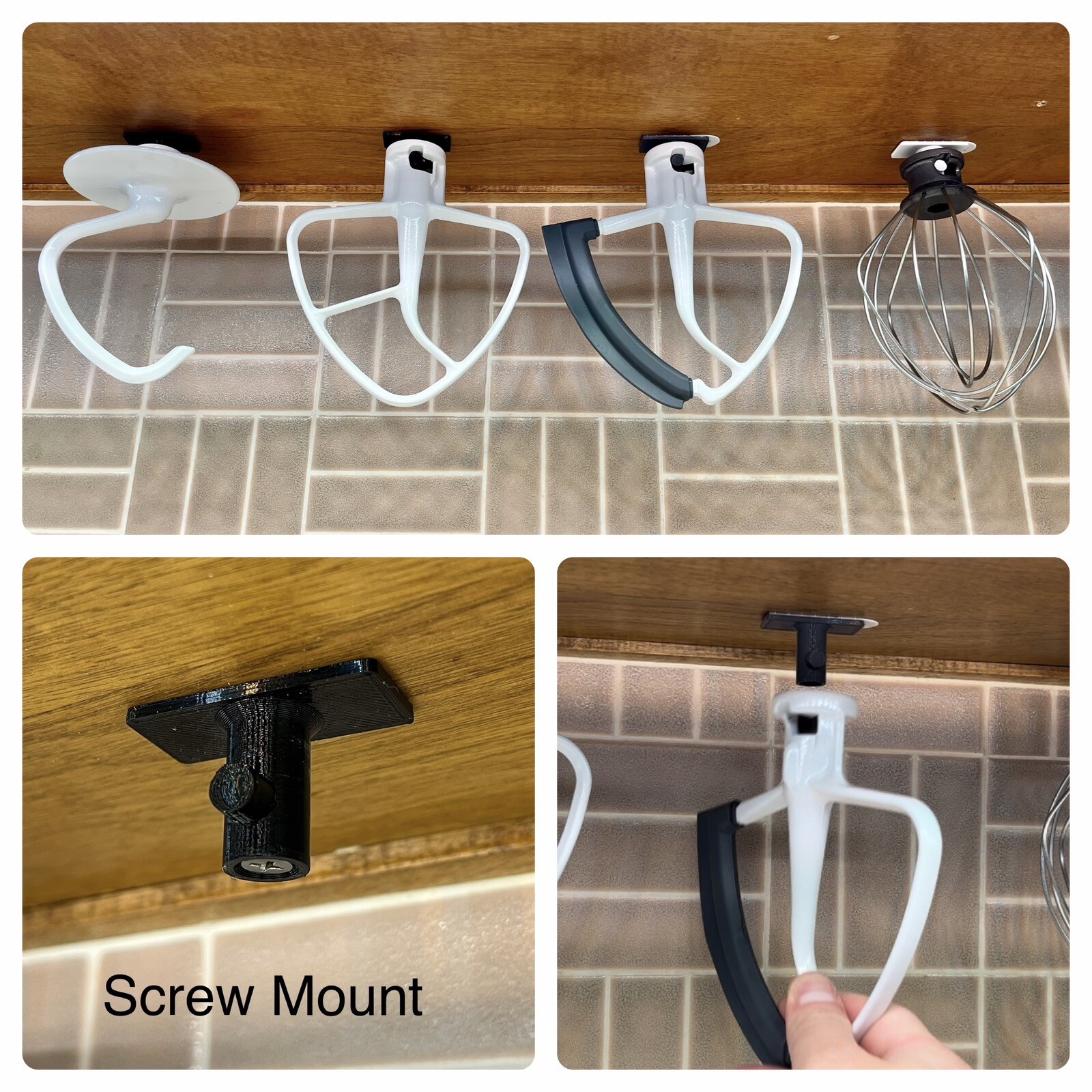 4Pack KitchenAid Mixer Attachment Holder Organizer Hanger Free