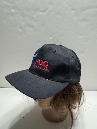 PDQ Manufacturing Black Baseball Embroidered Snap Back Cap