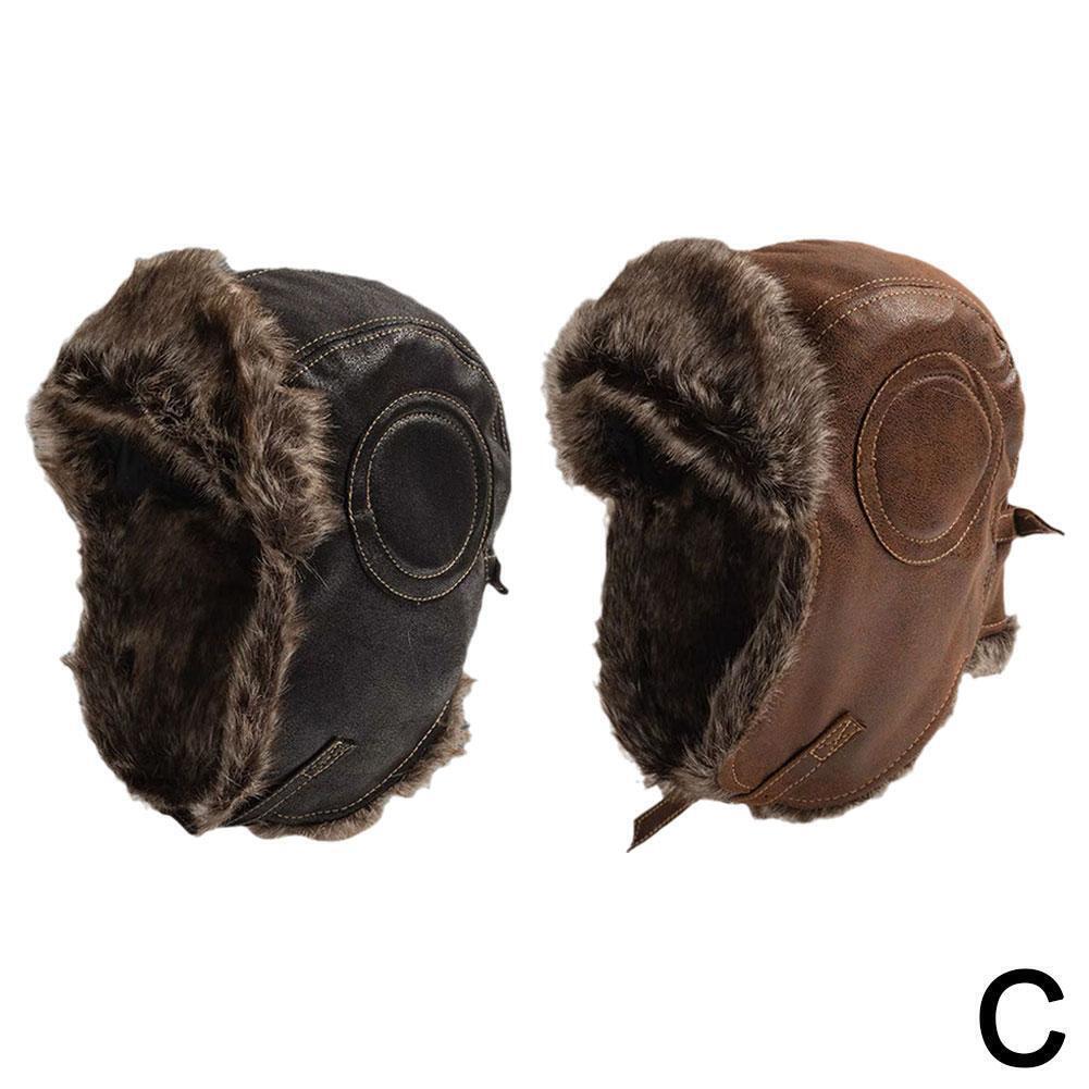 APL Cappello invernale uomo berretto caldo paraorecchie pu pelle Y7 paraorecchie berretto pelliccia D6C8 A6L3