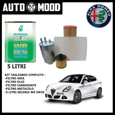 KIT TAGLIANDO ALFA GIULIETTA 2.0 JTDM 16V 170CV 125KW DAL 05/2010 + SELENIA 5W30