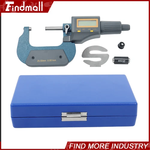 Findmall 1-2" 0.00005" Digital Electronic Outside Micrometer Carbide Tip 25-50mm