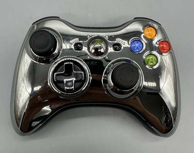 Microsoft Xbox 360 Wireless OEM Controller Chrome Gamepad CLEANED & TESTED