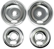 W10278125 Electric Stove Drip Pans, Pack of 4 fits Whirlpool Range