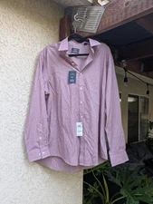 Club Room Mens 16 1/2,  34/35 Regular Fit Red Plaid Dress Shirt New With Tags