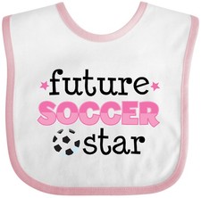 Inktastic Future Soccer Star Girls Baby Bib Sports Ball Team Cute Pink Athlete