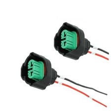 H11 H8 881 Female Adapters Wiring Harness Sockets, 4-Inch Wire Pigtails for