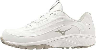 New Mizuno Men's Ambition 3 Low AS, Adult 8.5 White/Silver, Baseball Shoes