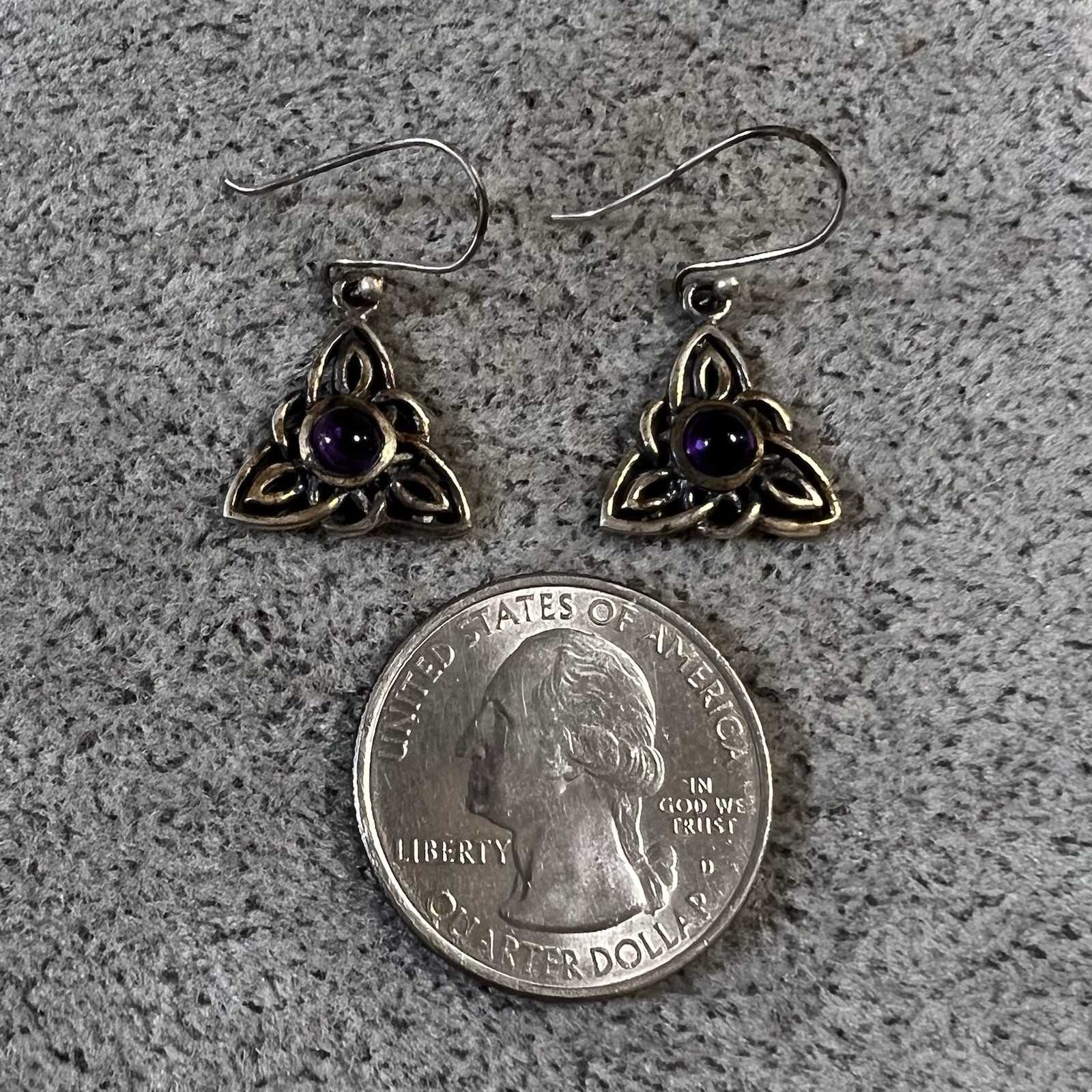 Vintage Artisan Celtic Trinity Knot Amethyst Ster… - image 12