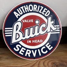 Vintage Buick Authorized Service Porcelain Enameled Metal Sign 1986 Free Ship
