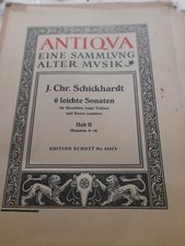 SCHICKHARDT/ 6 LEICHTE SONATEN FOR RECORDER AND BASS CONTINUO VOL 2