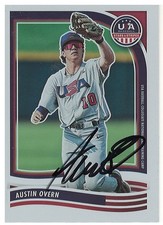AUSTIN OVERN BALTIMORE ORIOLES  PROSPECT  2024 PANINI USA BASEBALL SIGNED CARD