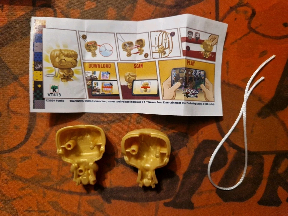 2024 Гарри Поттер Funko POP Kinder радость волшебный мир золото Гарри + BPZ #VT413 - Изображение 2 из 3