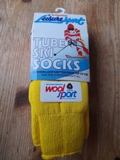 Bridgedale Leisure Sport Tube Ski Socks One Size Yellow Wool Blend (80%) Vintage