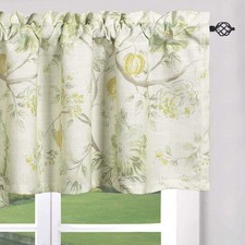 Kitchen Valance 52 x 18 Green Blossoms Watercolor Plant Pattern - Elegant