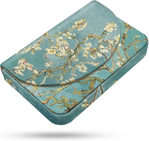 Business Card Holder，Pu Leather Business Card Case Color Printing Pattern Card H - Picture 1 of 12