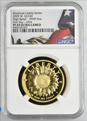 2025 W Gold Proof American Liberty $100 NGC PF69 Oklahoma ANA SHOW FDI First Day