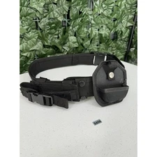 Black Deluxe Duty Belt & 7 Tactical Pouches Heavy Duty Law Enforcement Police