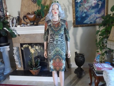 Etro Silk Multi-Color Paisley & Animal Print Ruched Sheath Dress IT 42 US 6