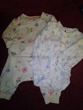 Baby Girl 3pc Floral Outfit Set 0-3 Months Long Sleeve Bodysuit Top Trousers