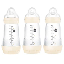 MAM 9oz Easy Start Anti-Colic Baby Bottles, Medium 3 Count (Pack of 1), Shell 