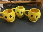 Set Of 3 Vintage 1970s McCoy Have A Nice Day Smiley Face Mugs