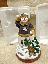 Wake Forest  NCAA “Snowfight Snowman” Memory Company Snow Globe Figurine