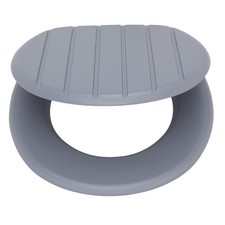Grey MDF Toilet Seat Tongue Groove Adjustable Hinges Bottom Fix Open Box