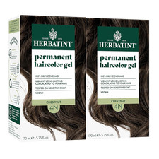 Permanent Hair Dye - 4N Chestnut - for up to 100 Gray Coverage of Resistant Gra