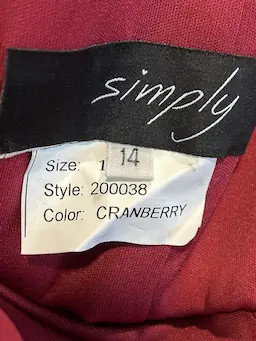 Simply Cranberry Floor-Length Gown - Size 14 - Picture 5 of 5