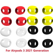 2Pair Black/White/Yellow/Red Silicone Cover Caps Ear Tips For Airpods 3 Gen 2021