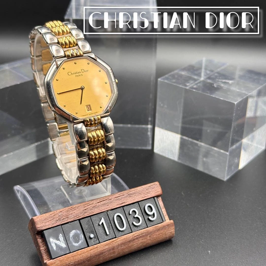 Montre femme Christian Dior 1039 or argent quartz 18 cm 31x34 mm
