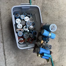 Huge Lot Of Used Large Electrolytic Capacitors - Mallory, Sprague, Mepco