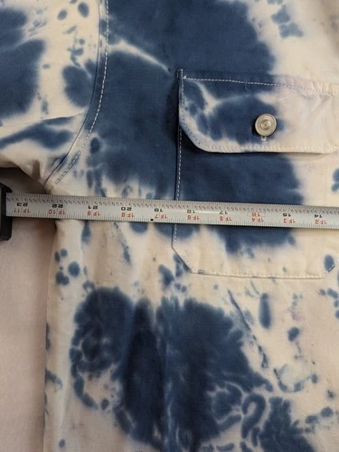 Forever 21 Men's Blue White Tie-Dye Button Front Shacket Jacket Size S image 5