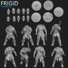 Norse Viking Raiders x10 28mm  custom Modular Fantasy Warriors By Frigid