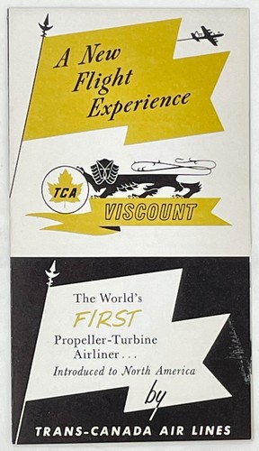 Trans-Canada Air Lines TCA Airlines Viscount Aircraft Vintage Brochure 1954