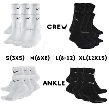Nike Everyday Ankle & Crew Socks 6-Pairs, ALL Size’s