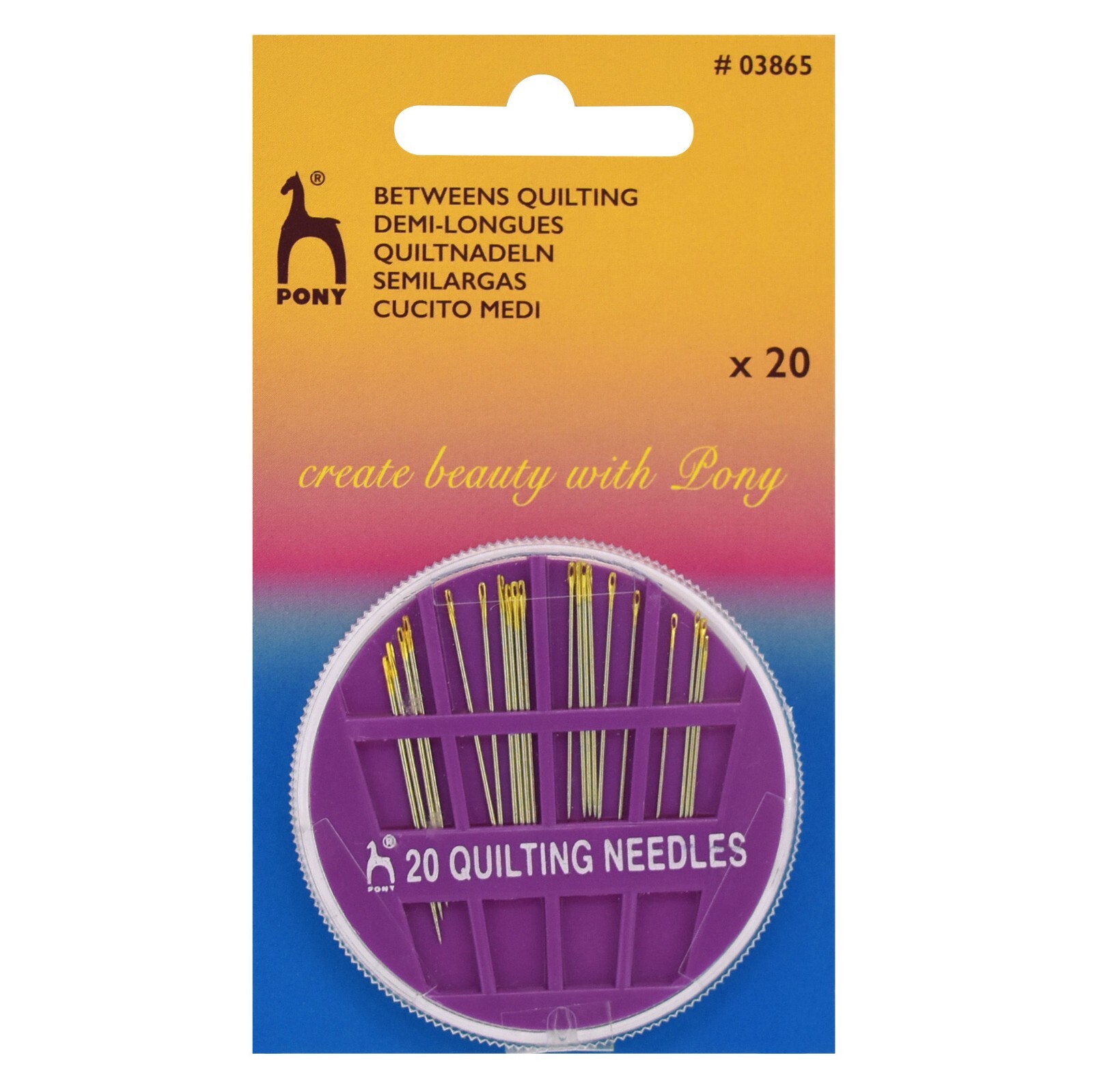 Pony Betweens Hand sewing Needles, Quilters Compact, Pony, p03865