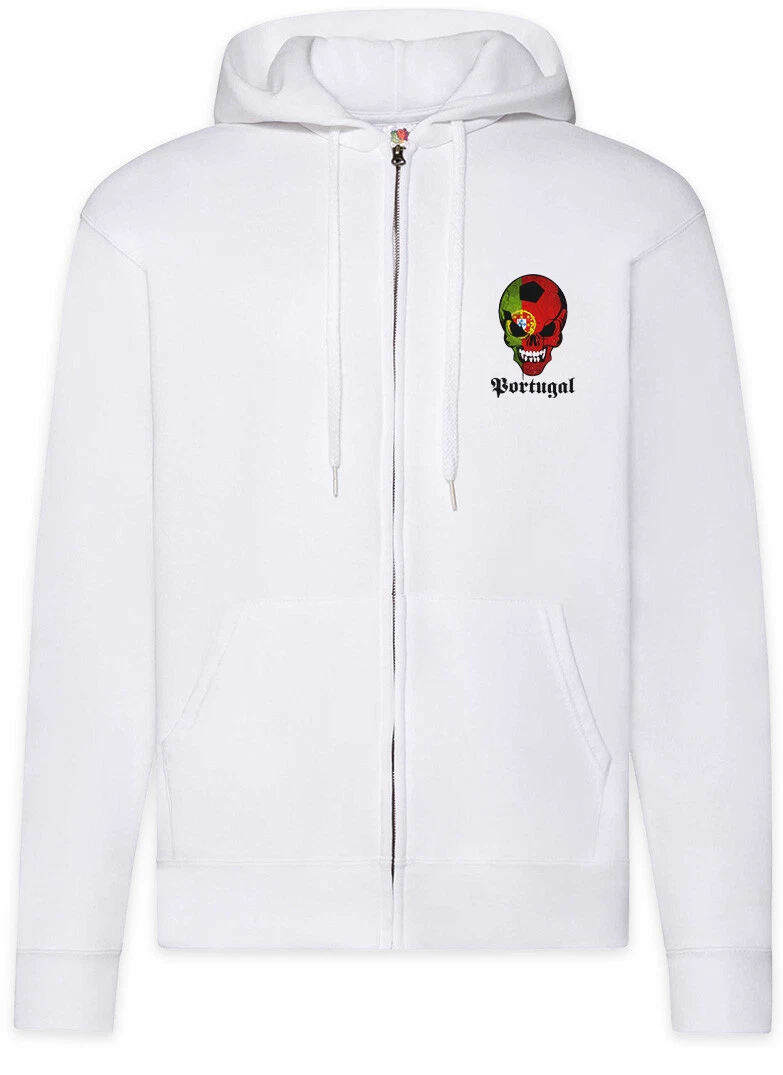 Classic Football Portugal Skull Flag Zipper Hoodie Flagge Fan Fußball