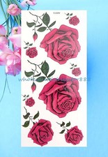 -red rose flower temporary tattoo sticker tattoo removable
