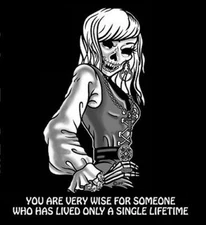 ONLY LIVED ONE LIFE VAMPIRE TWILIGHT GIRL SKULL T-SHIRT